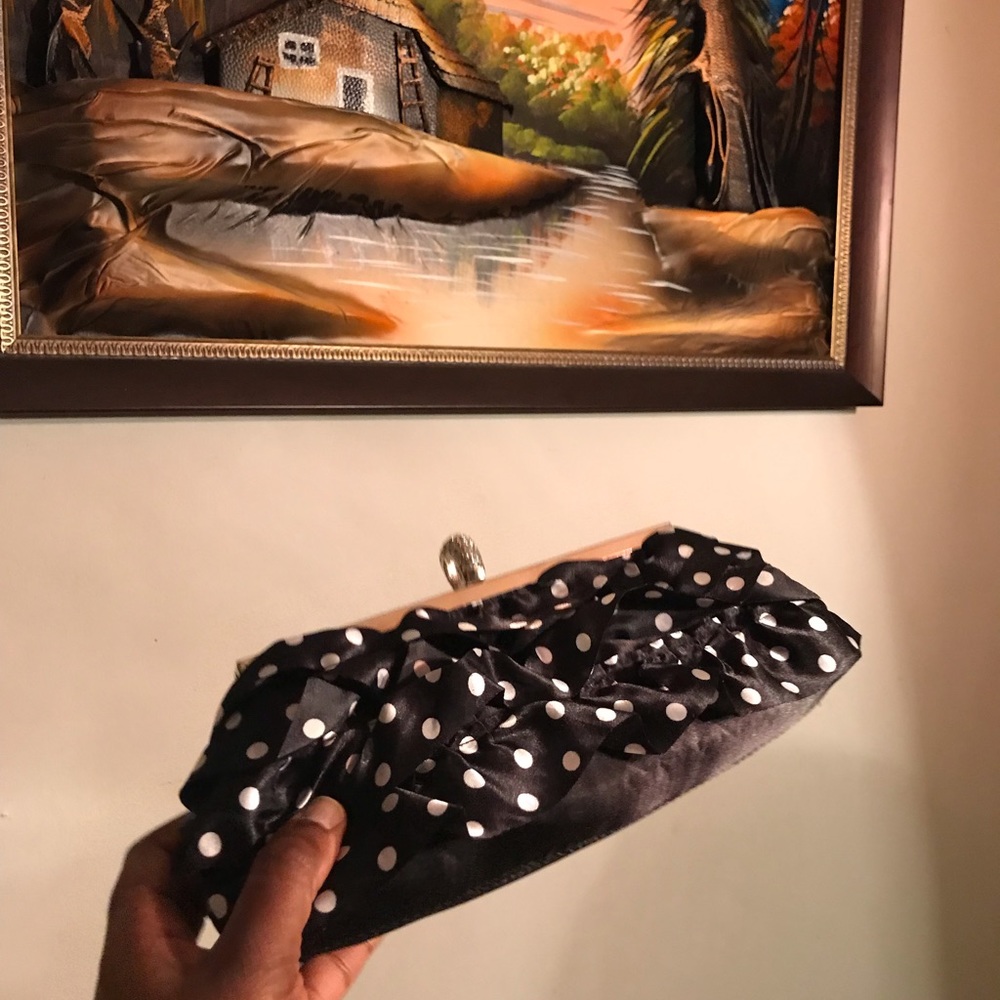 Polka dot clutch